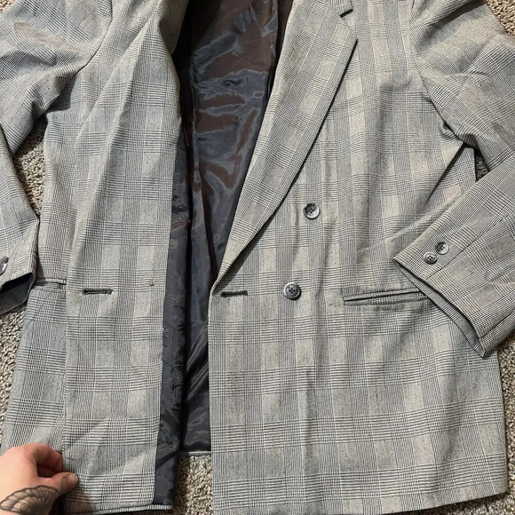 City Street Double Breast Wool Blend Luxury Blazer Jacket Men Size L 42 European - Picture 7 of 13